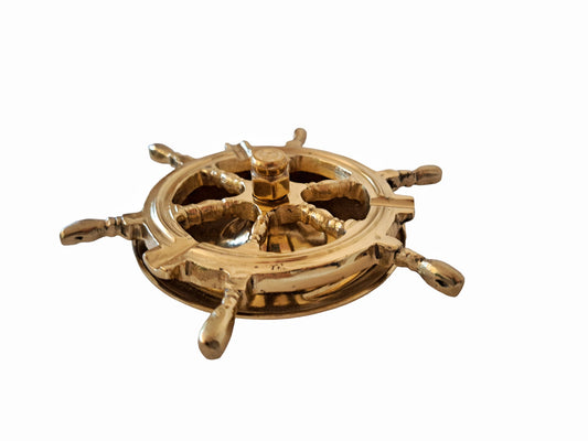 Solid Brass Nautical Ashtray – Stylish Ship's Rudder Design