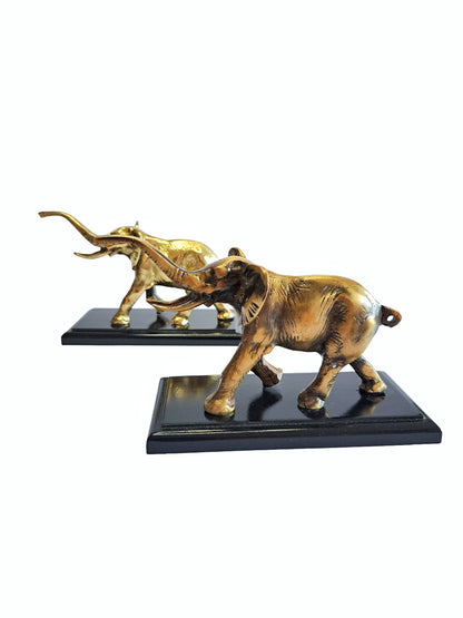 Handcrafted Brass Elephant Statue | Bronze & Gold Finishes