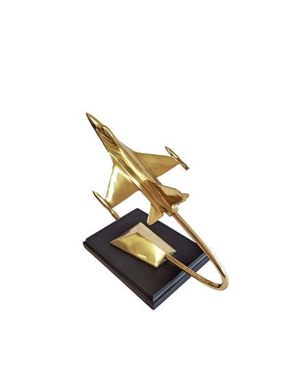 22cm Solid Brass F-16 Fighting Falcon Statue – Collectible Aviation Decor