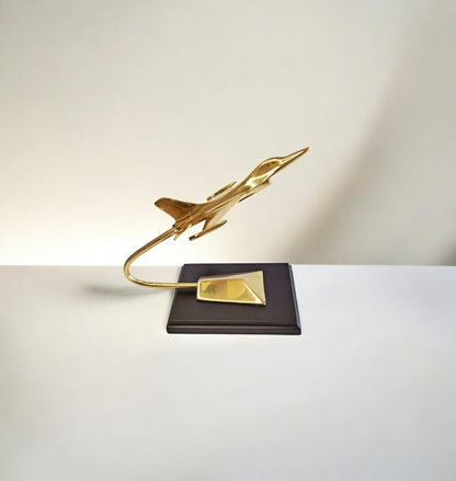 22cm Solid Brass F-16 Fighting Falcon Statue – Collectible Aviation Decor