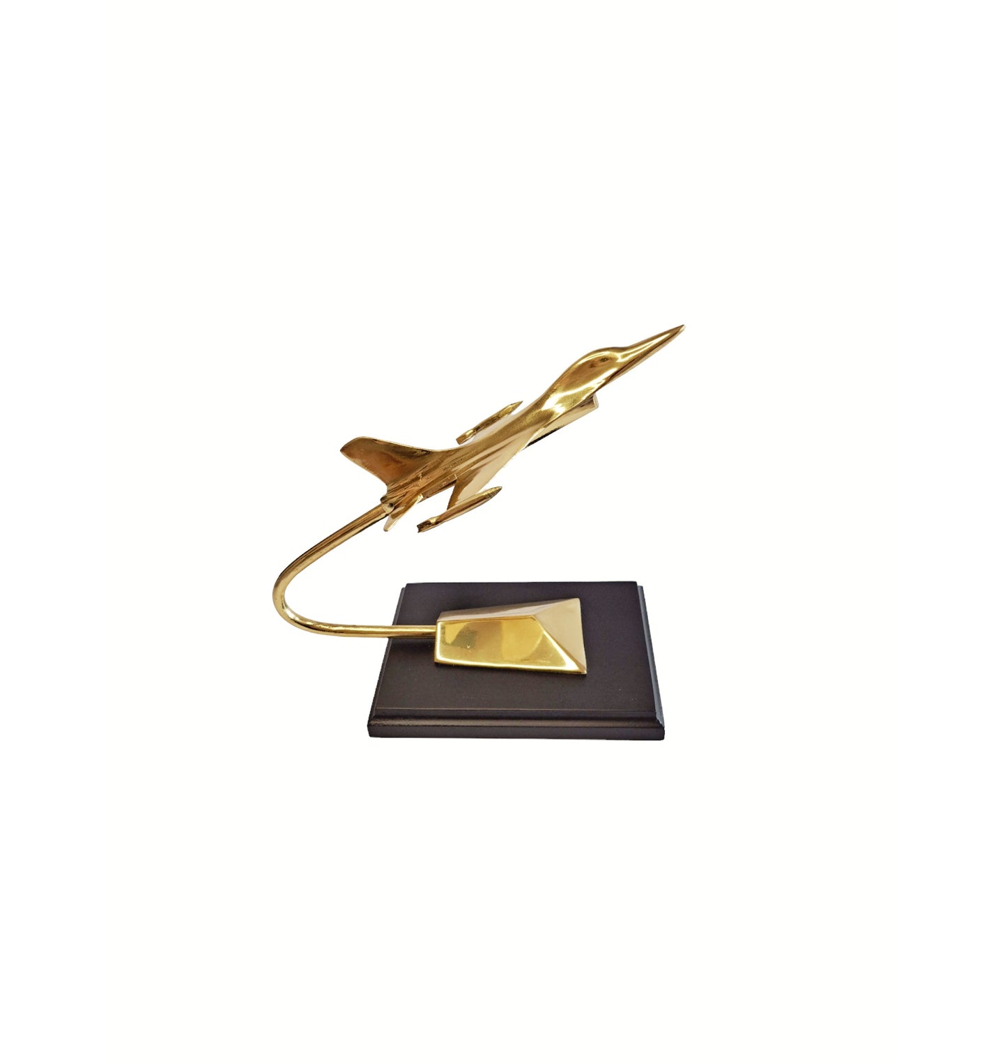 22cm Solid Brass F-16 Fighting Falcon Statue – Collectible Aviation Decor