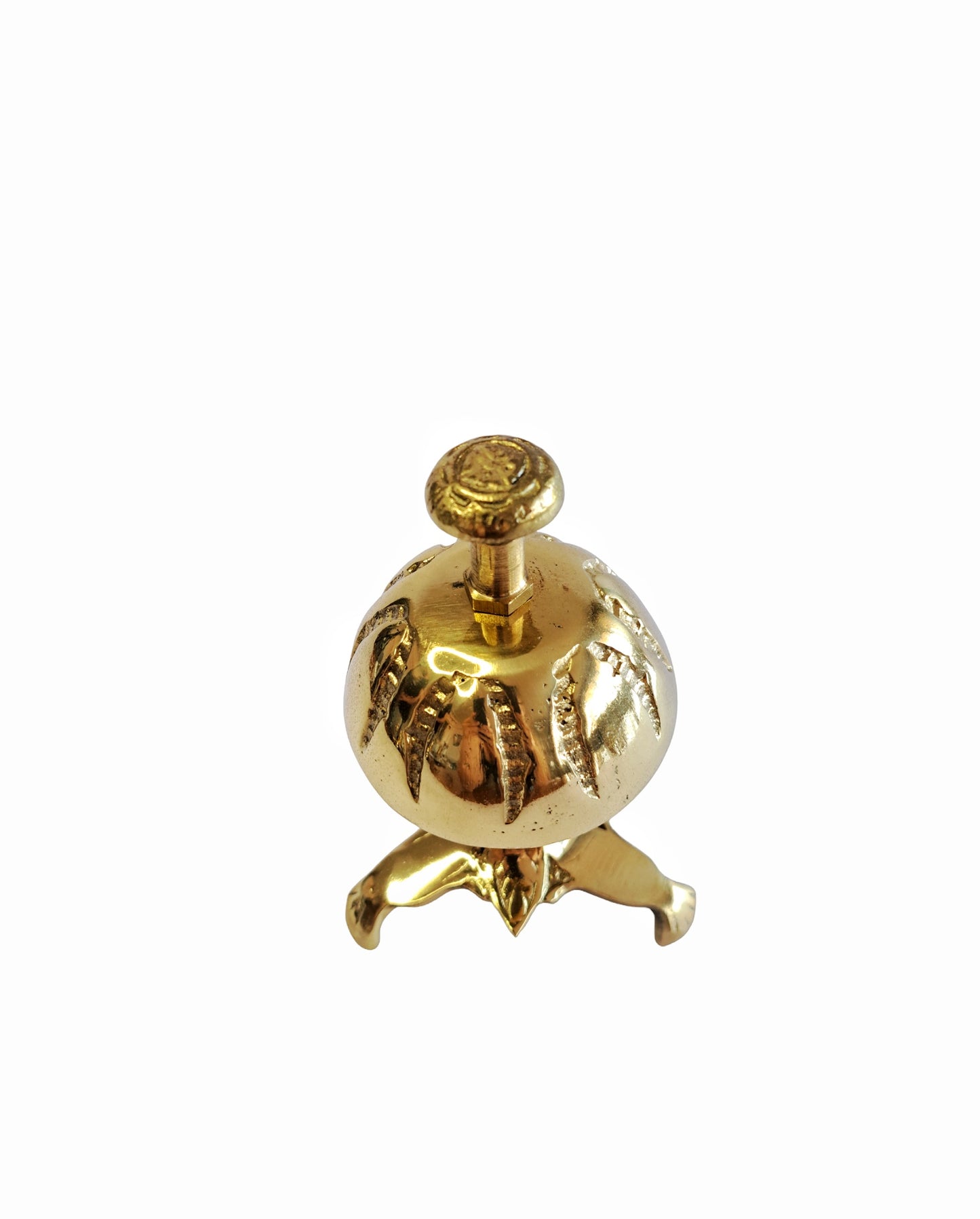 Elegant Brass Desk Bell – Gold Finish, Traditional Cast Design, 16cm