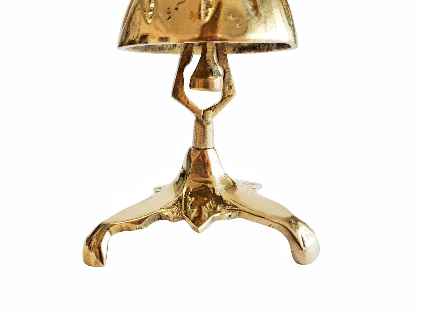 Elegant Brass Desk Bell – Gold Finish, Traditional Cast Design, 16cm