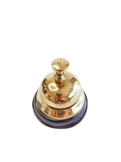 Solid Brass Desk Bell – Classic Vintage Reception Bell, Durable Design