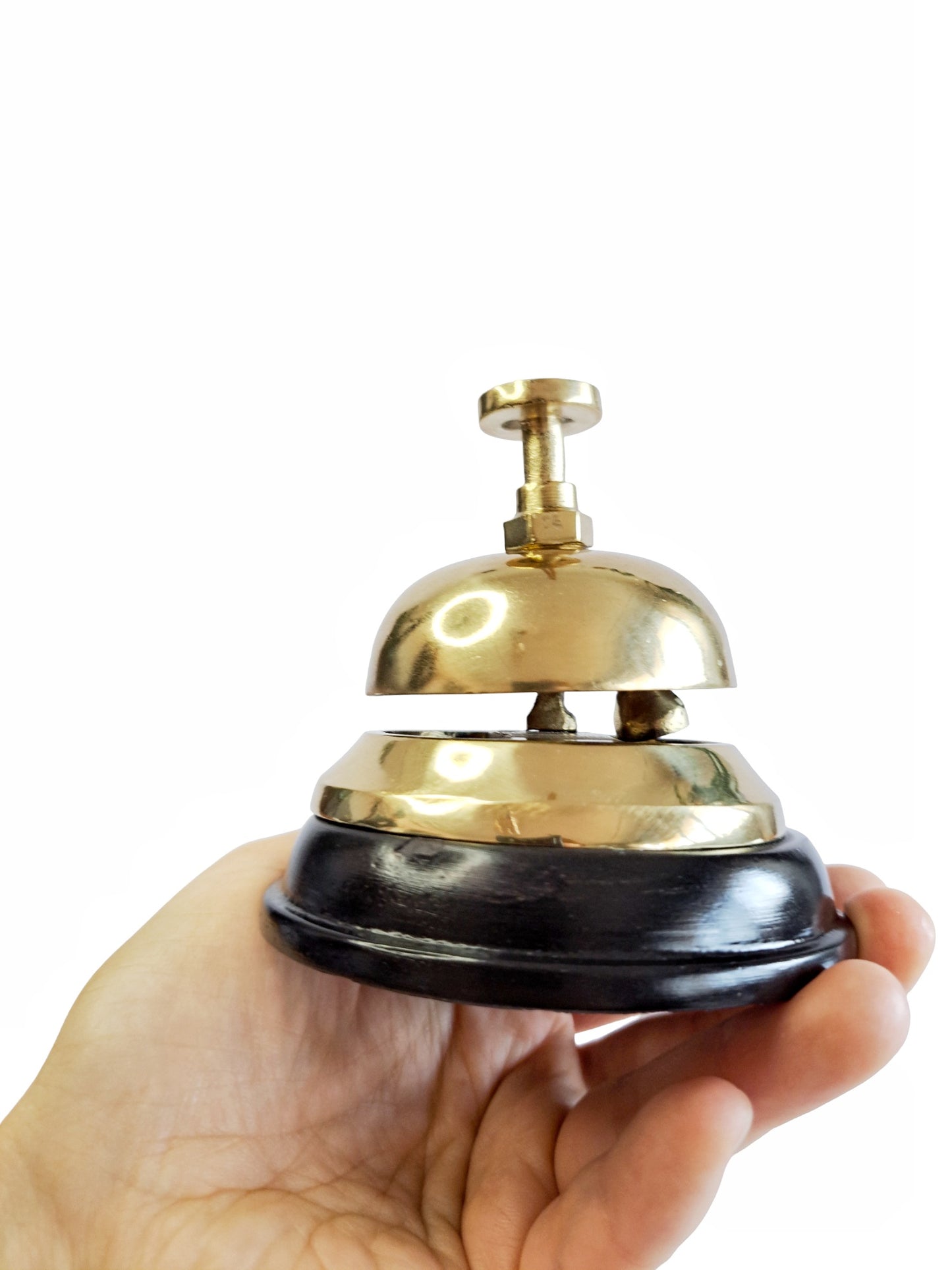 Solid Brass Desk Bell – Classic Vintage Reception Bell, Durable Design