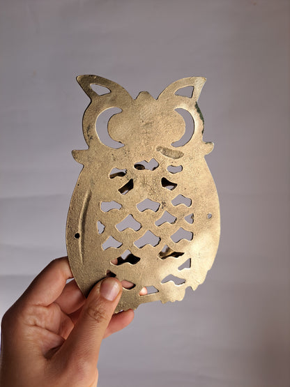 Gold Brass Owl Door Knocker – Handcrafted Vintage Design