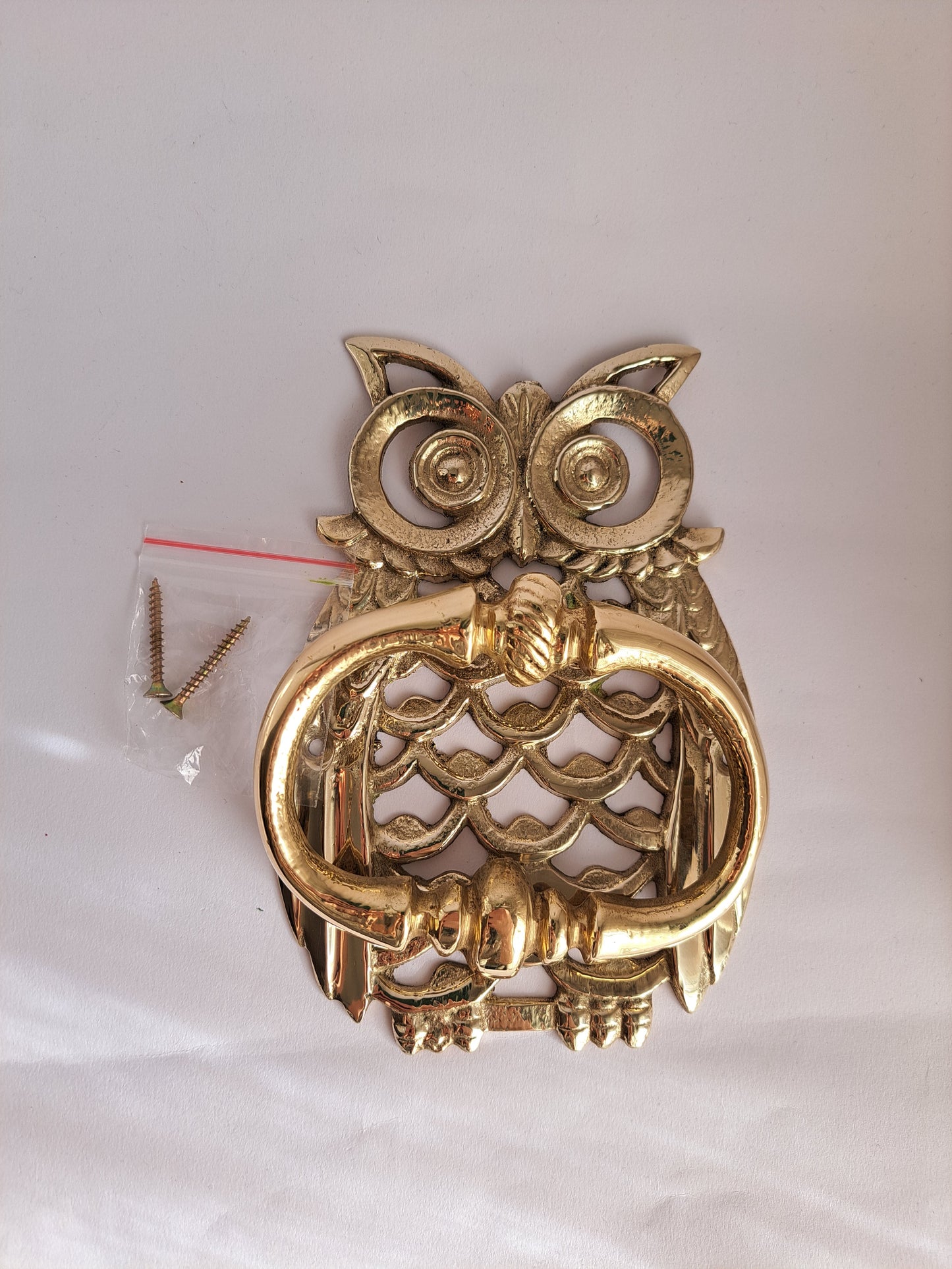 Gold Brass Owl Door Knocker – Handcrafted Vintage Design