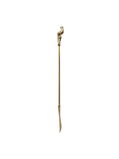 55cm Extra Long-Handle Brass Shoehorn, Peacock Shape Handle