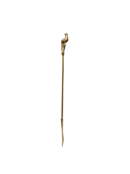 55cm Extra Long-Handle Brass Shoehorn, Peacock Shape Handle