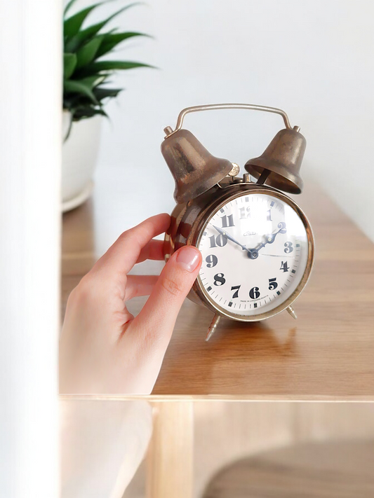 Twin Bell Metal Table Clock - Vintage Elegance for Timeless Decor