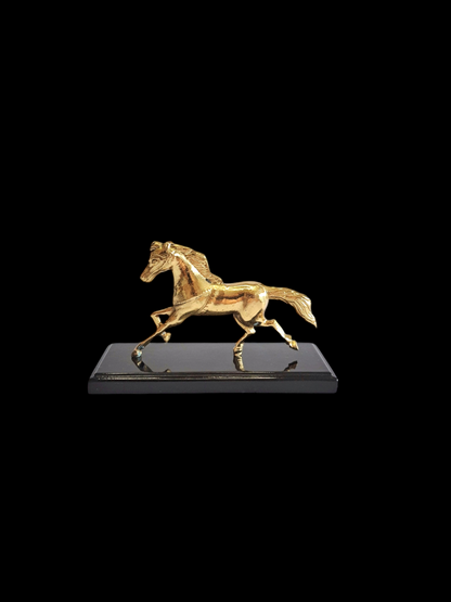 Handcrafted Brass Running Horse Figurine – Vintage Home Decor