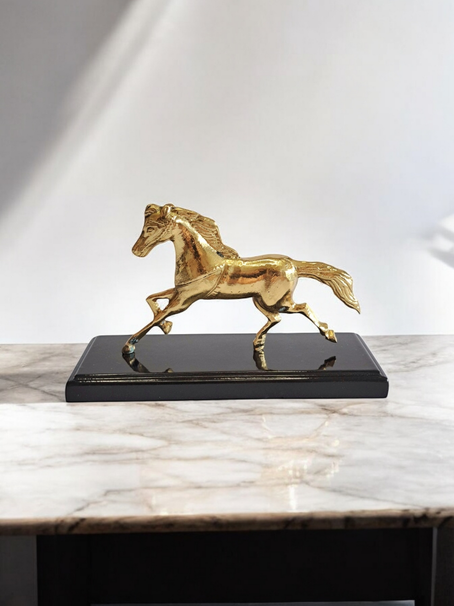 Handcrafted Brass Running Horse Figurine – Vintage Home Decor