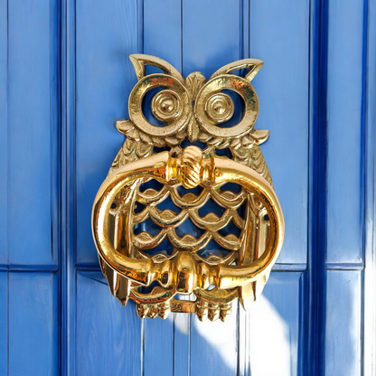 Gold Brass Owl Door Knocker – Handcrafted Vintage Design