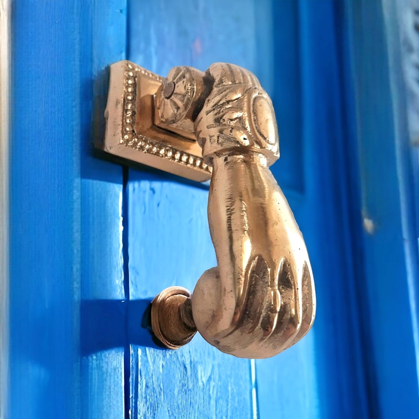 Vintage Brass Fatima's Hand Door Knocker – Mirror Gold, 10cm