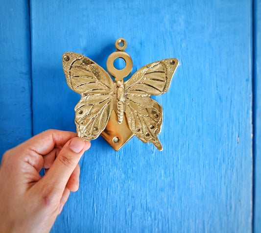 Solid Brass Butterfly Door Knocker – Gold & Antique Gold