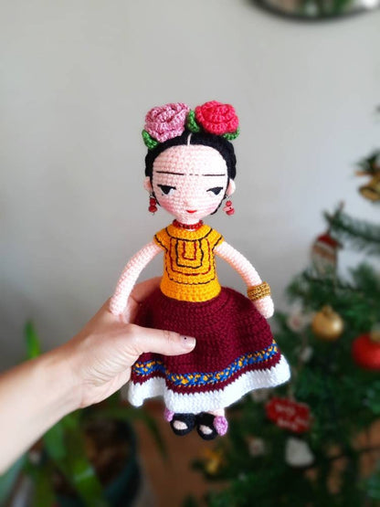 Frida Kahlo Knitted Toy, Handmade Toy for Child, Amigurumi Art Toy