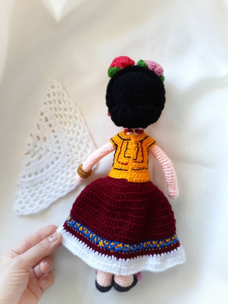 Frida Kahlo Knitted Toy, Handmade Toy for Child, Amigurumi Art Toy