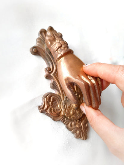 Vintage Brass Hand Door Knocker – Fatima’s Hand Design