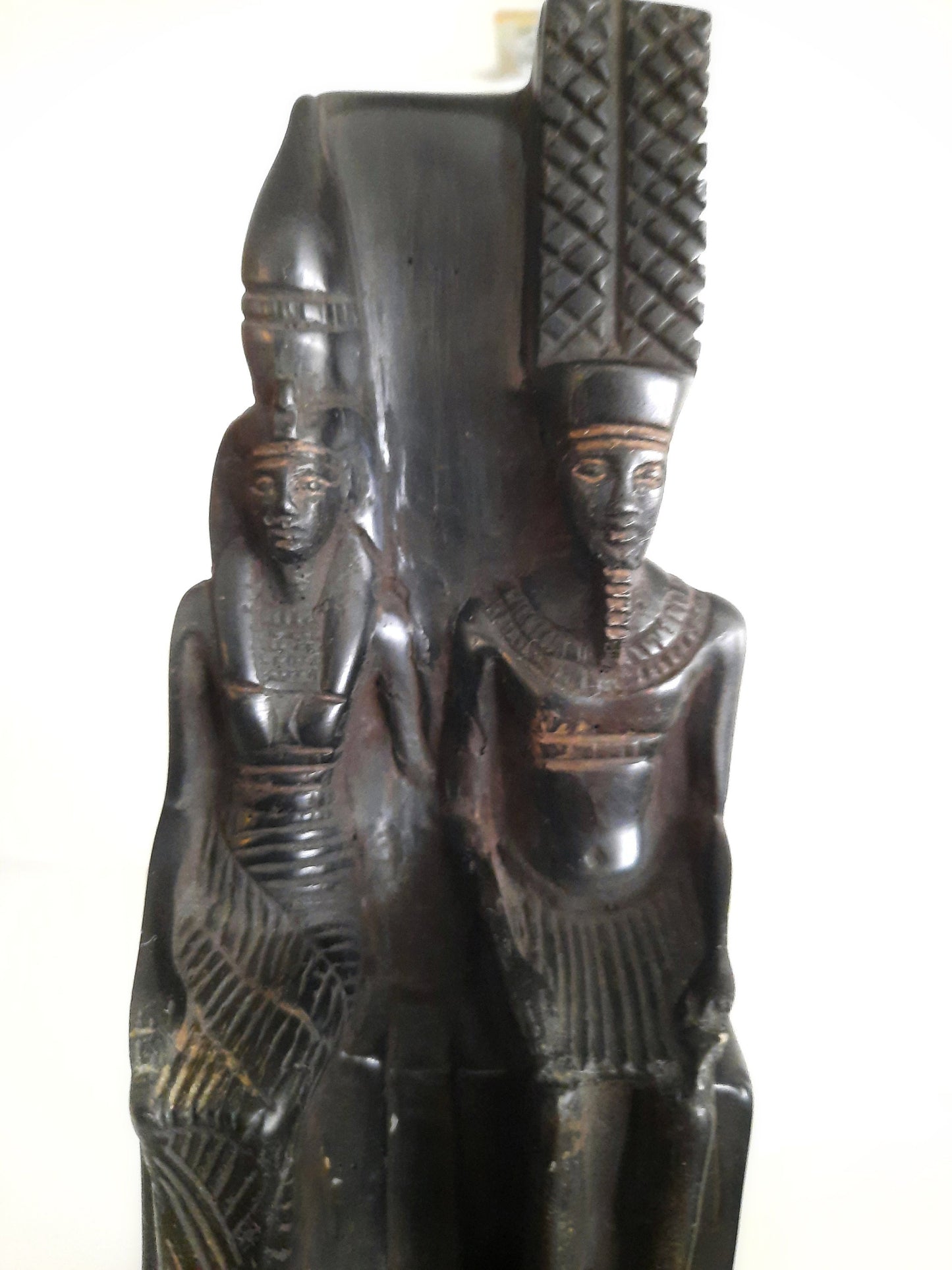 Black Resin Egyptian Pharaoh and Sphinx Statues