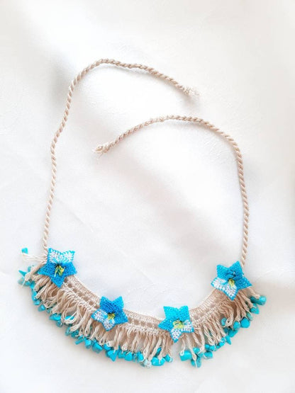 Turquoise Crochet Necklace and Bracelet Set