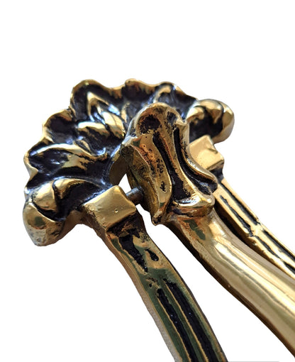 18cm Solid Brass Floral Door Knocker | Front Door Decoration