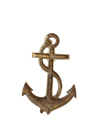 Brass Nautical Anchor Wall Decor – Antique and Mirror Gold Options – Vintage Maritime Style, 19.5cm x 13cm