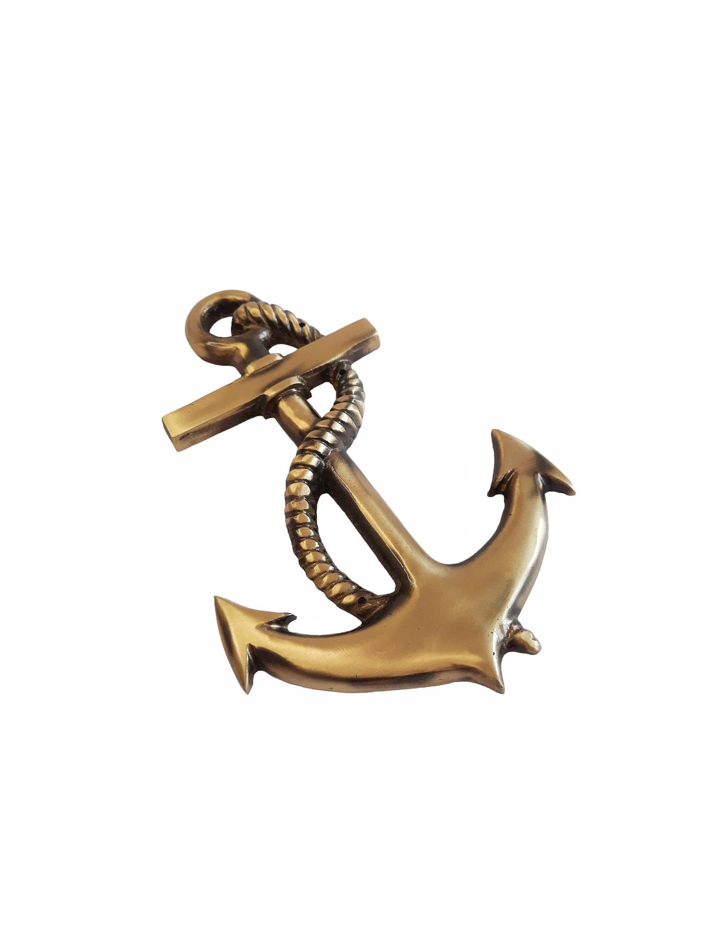 Brass Nautical Anchor Wall Decor – Antique and Mirror Gold Options – Vintage Maritime Style, 19.5cm x 13cm