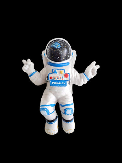 Handpainted Hanging Astronaut Wall Decor – Spaceman on the Moon