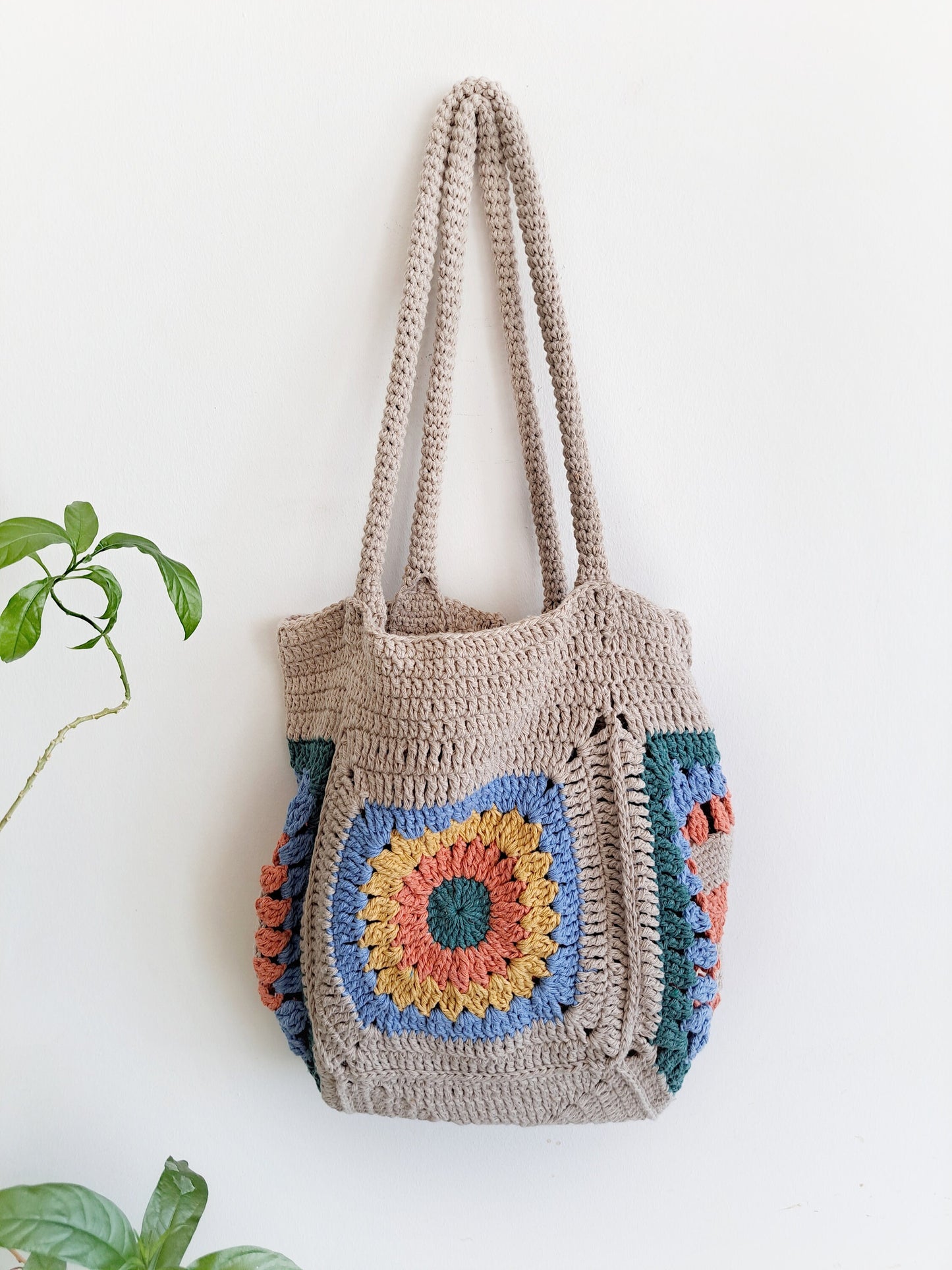 Handmade Knitted bag, eco bag, string bag, fish net, square bag, beach bag, summer bag for women, cotton woman handbag