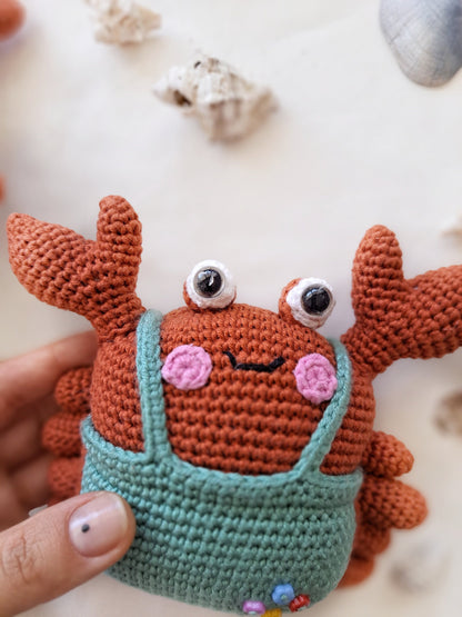 Funny cute crab,baby crab, handmade toy for baby, amigurumi toy, small toy, crab toy for boy and girl, cute, crochet animals,Newborn Gift