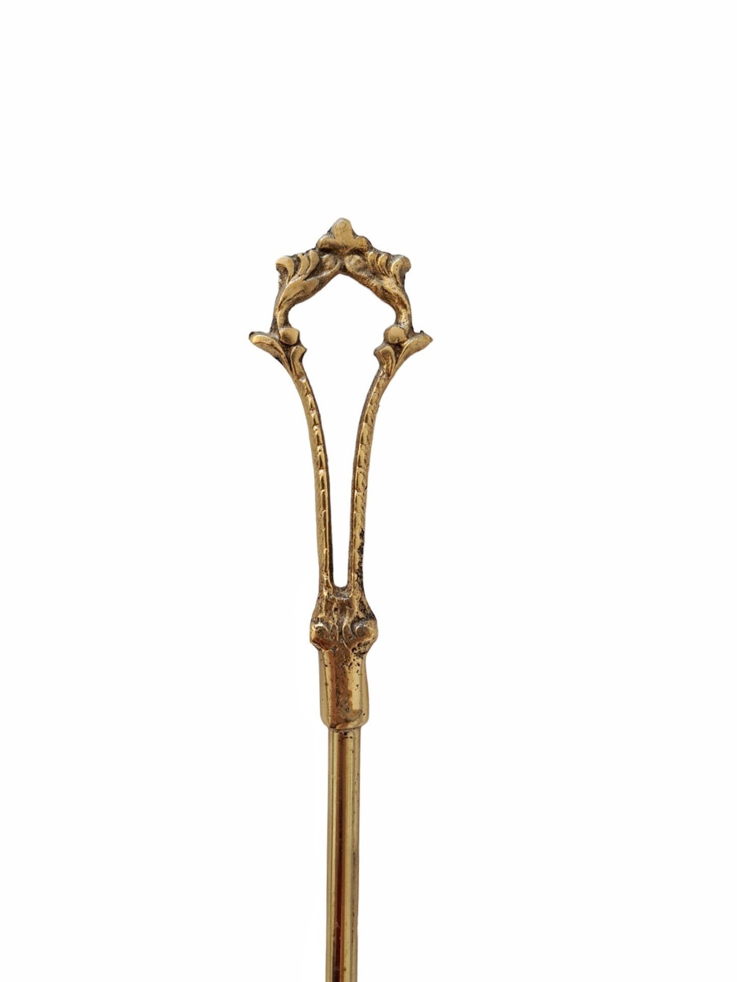 Handcrafted Brass Shoehorn – 56cm Long, Unique Gold Design, Traditional Craftsmanship, Durable and Elegant