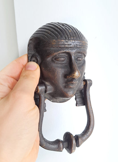 Antique Bronze Pharaoh Door Knocker | Elegant Egyptian Decor