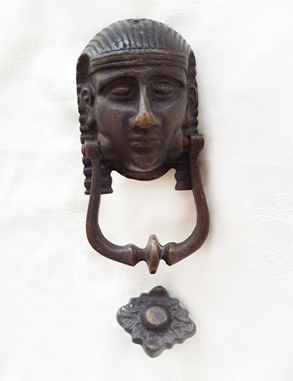 Antique Bronze Pharaoh Door Knocker | Elegant Egyptian Decor