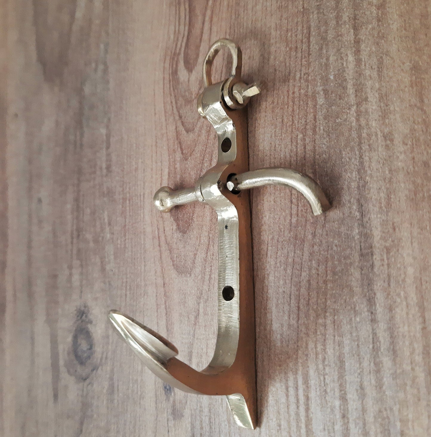 Brass Hanging Hooks, Cast Brass Anchor Shaped Coat Hooks