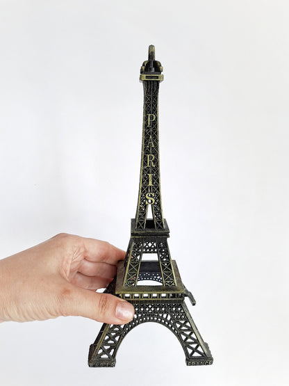 25cm Antique Brass Eiffel Tower – Parisian Landmark Replica