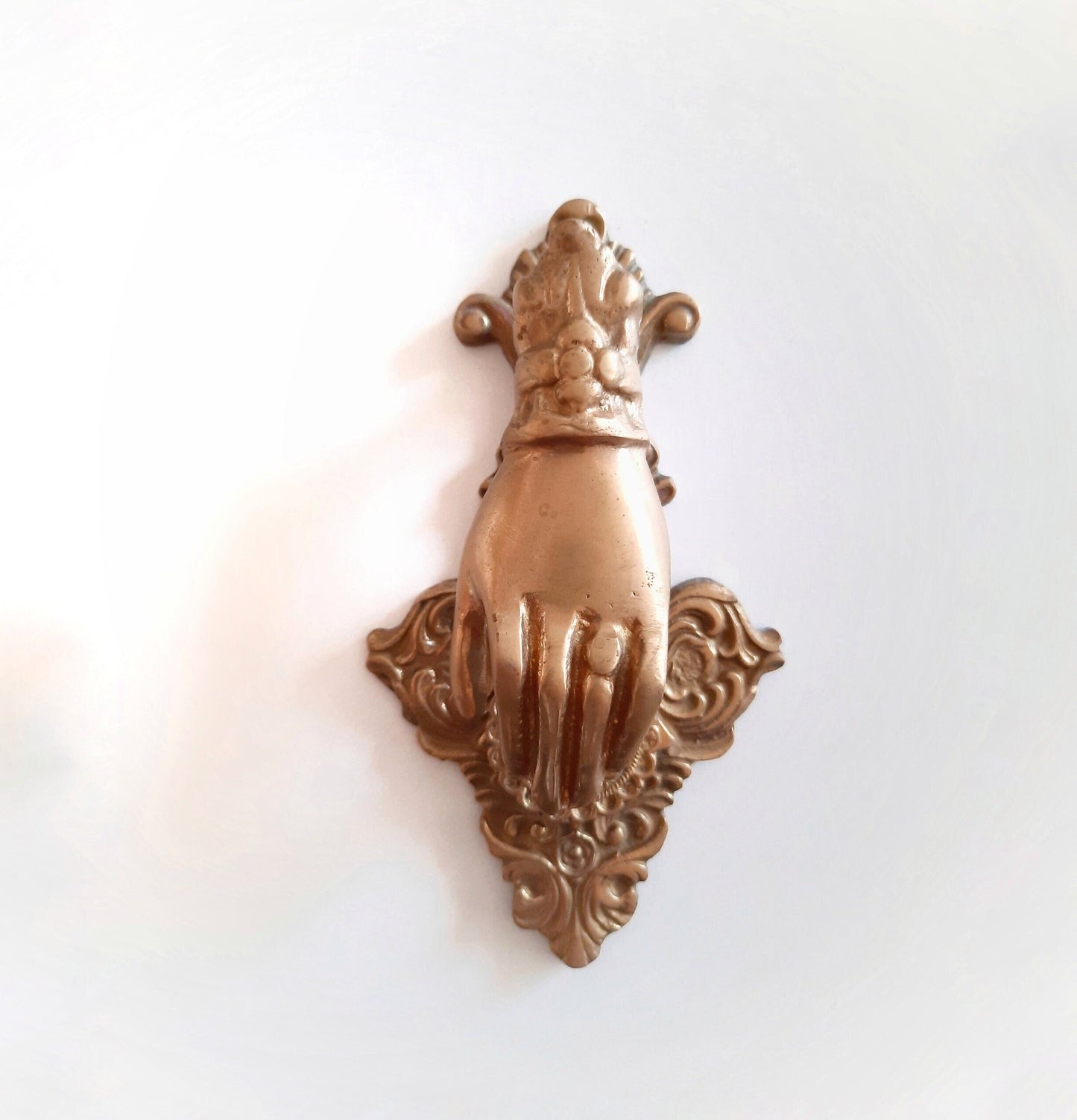 Vintage Brass Hand Door Knocker – Fatima’s Hand Design