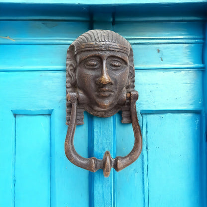 Antique Bronze Pharaoh Door Knocker | Elegant Egyptian Decor