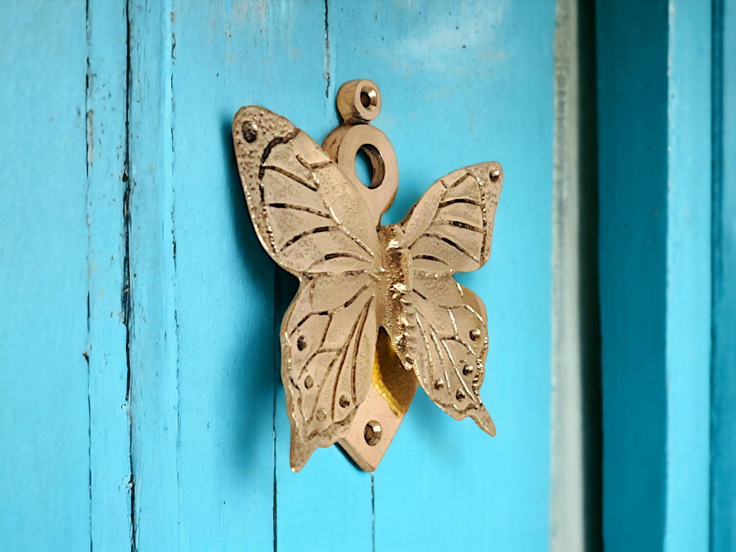 Solid Brass Butterfly Door Knocker – Gold & Antique Gold