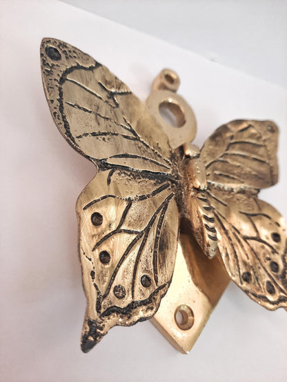 Solid Brass Butterfly Door Knocker – Gold & Antique Gold